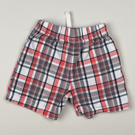 Short in blue, red and white