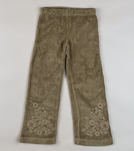 Vintage Velvet Leggings with Embroidery