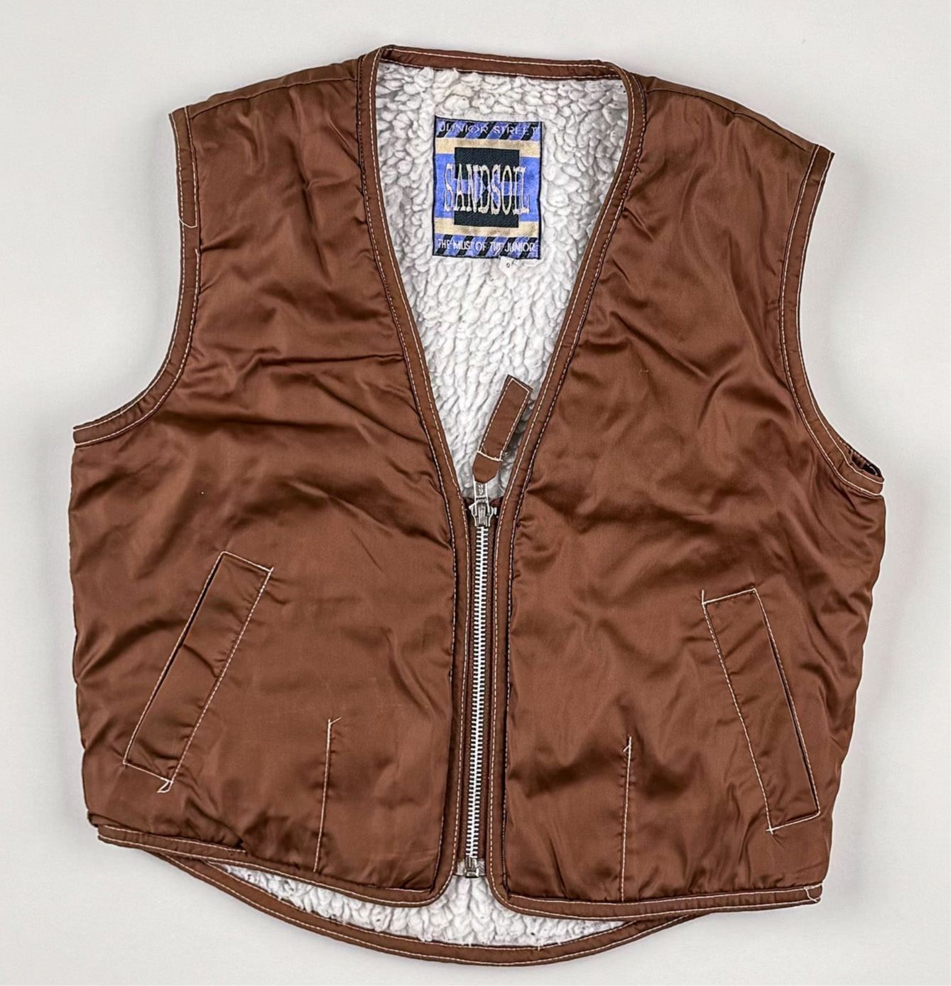 Padded Vest in brown and white
