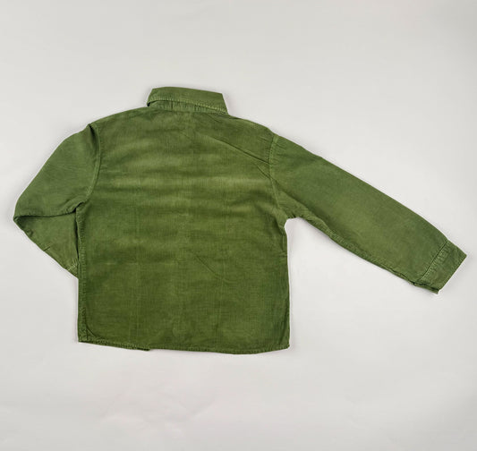 Long-sleeved corduroy shirt in green