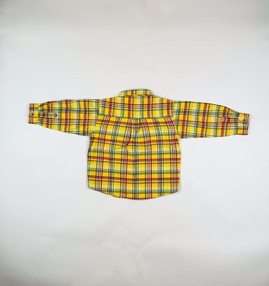 Long-sleeved shirt in yellow, red and blue