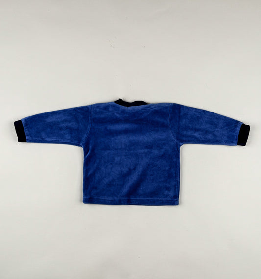 Long-sleeved velvet shirt in blue