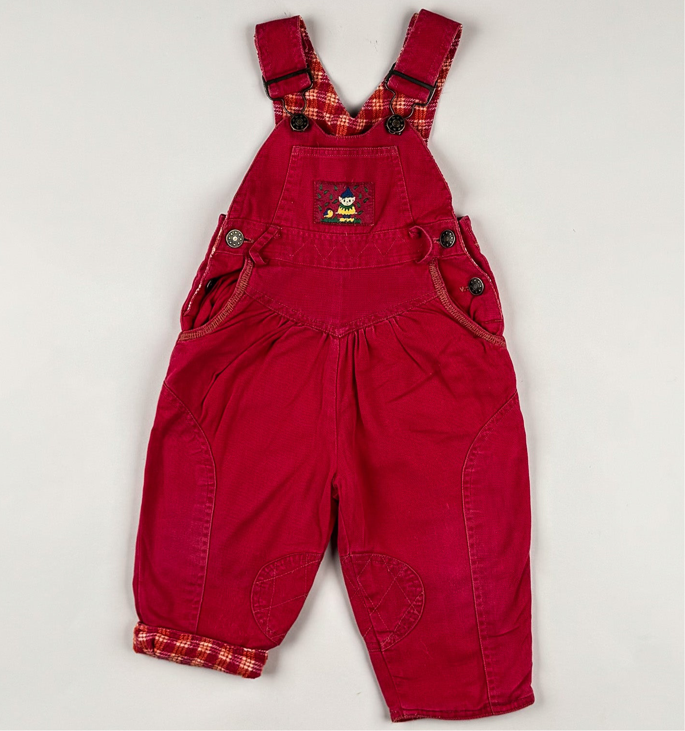 Lined Overalls in red