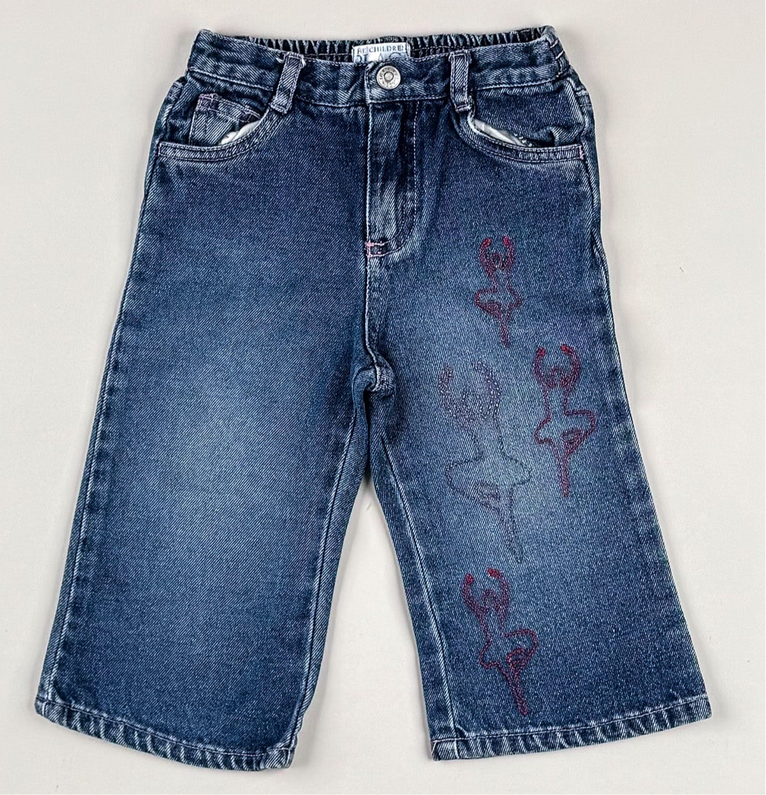 Pantss With Embroidery in blue and pink