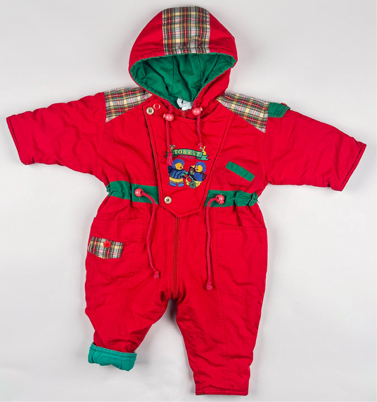Snowsuit in red and green