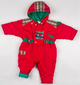 Snowsuit in red and green