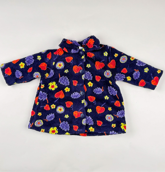 Fluffy Coat in blue, purple, green and multi