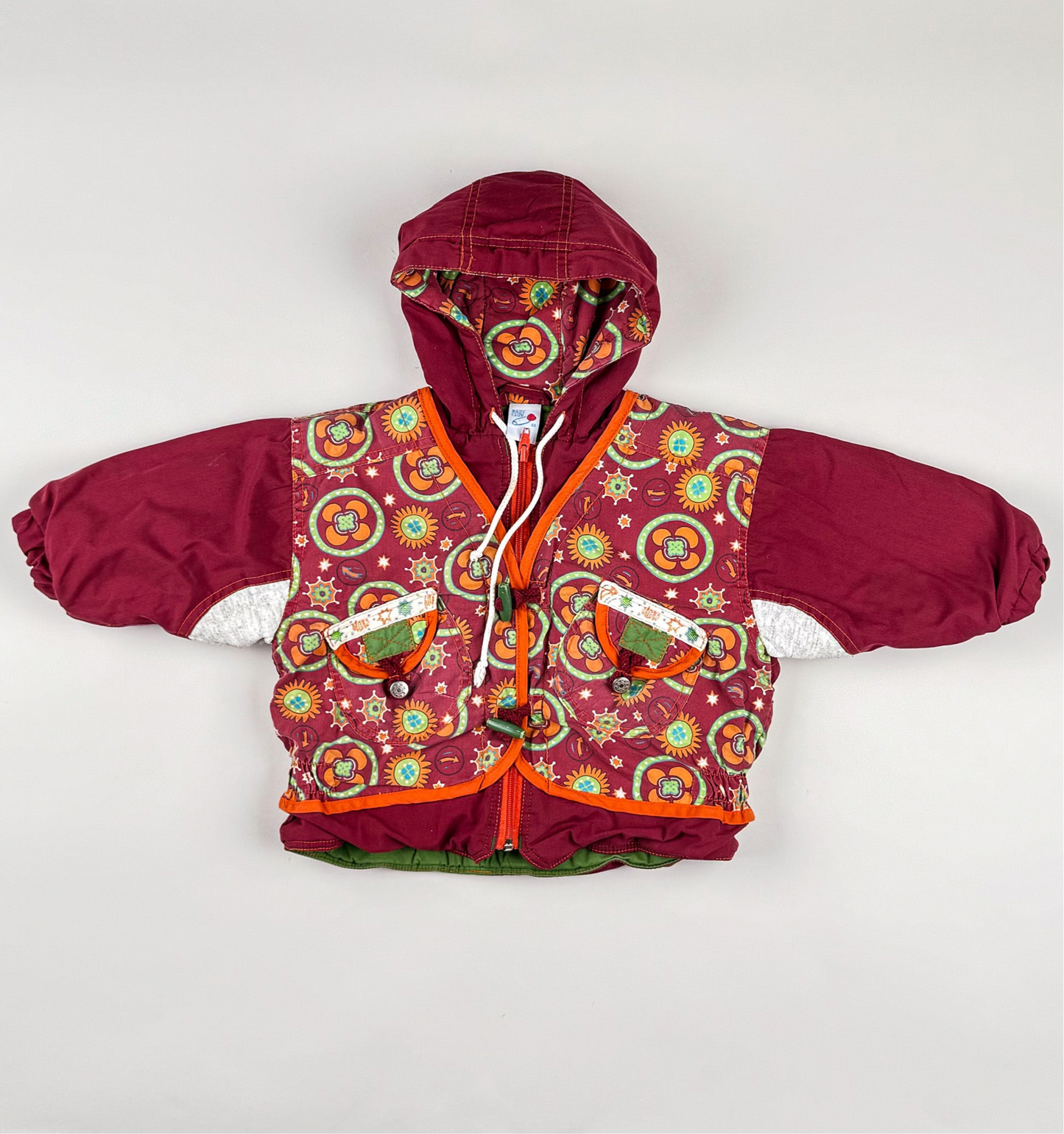 Padded Jacket in red, green and multi