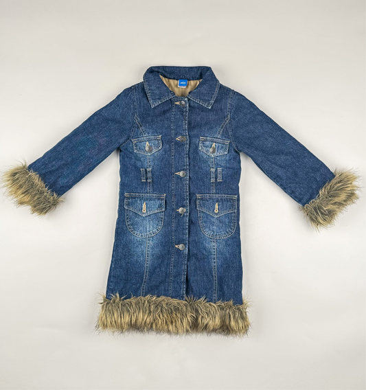 Padded Jacket in blue and beige