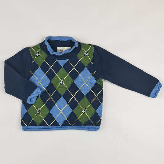 Sweater with Embroidered Dogs