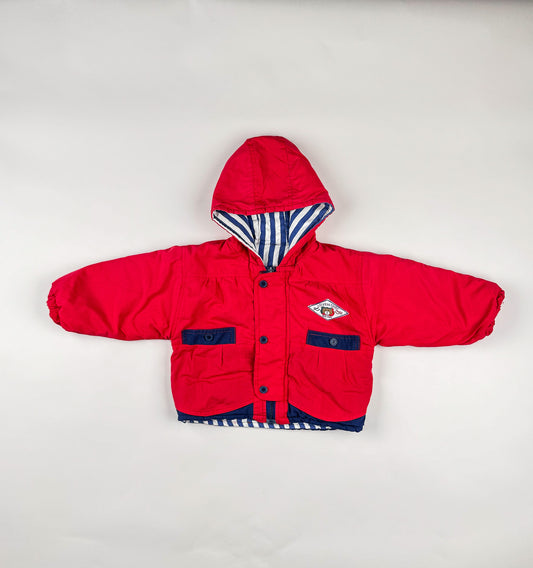 Padded Jacket in red, blue and white