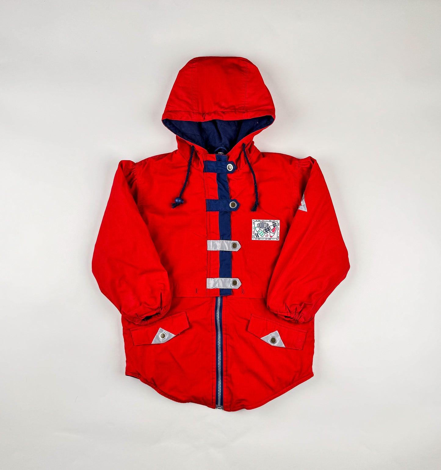 Quilted Jacket in red and blue