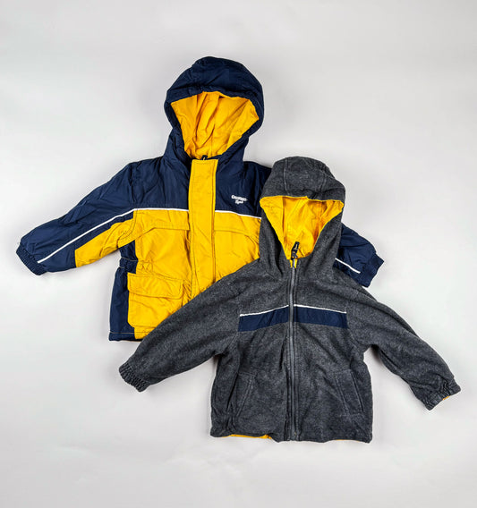 Hooded Jacket in blue and yellow