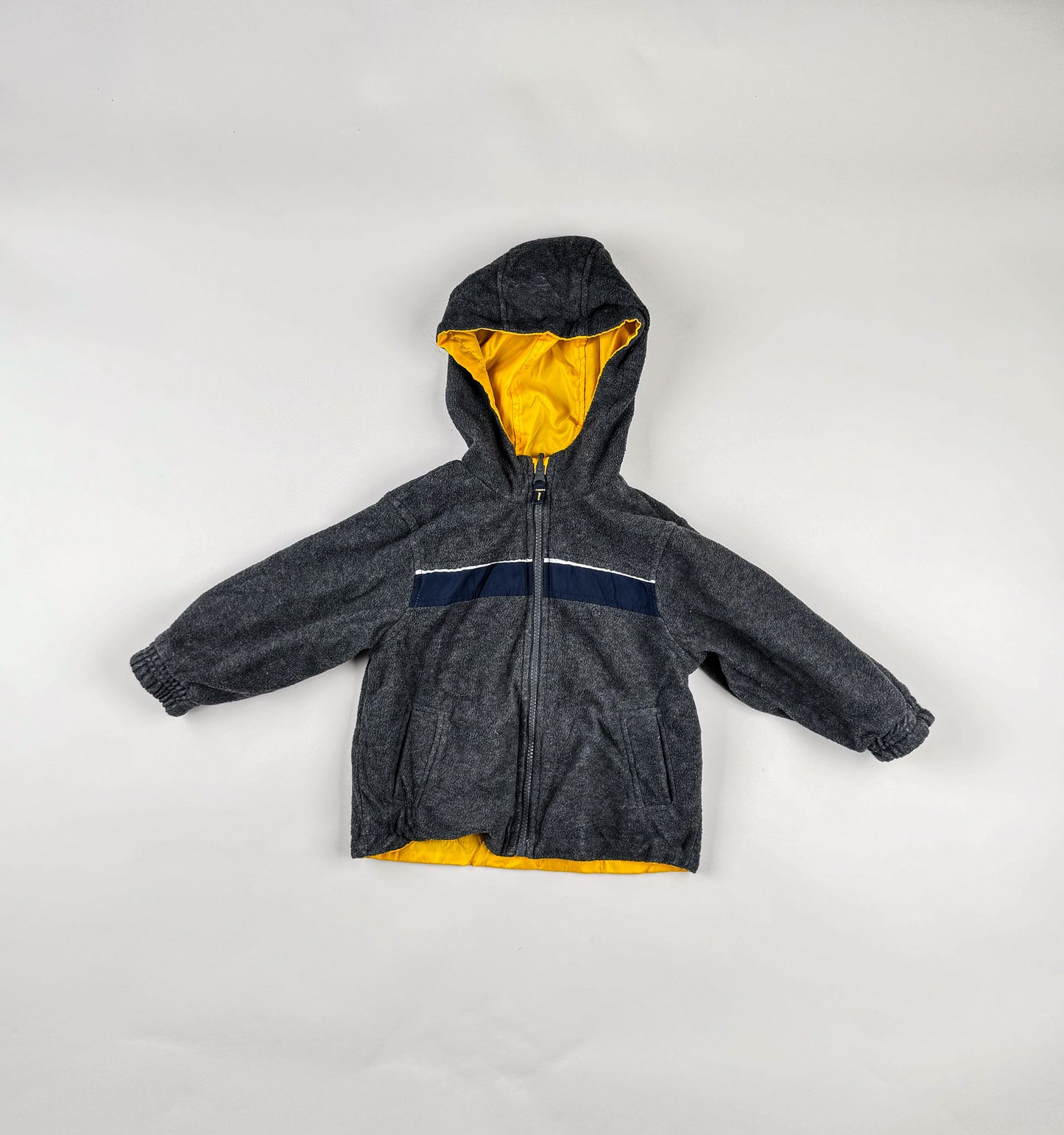 Hooded Jacket in blue and yellow