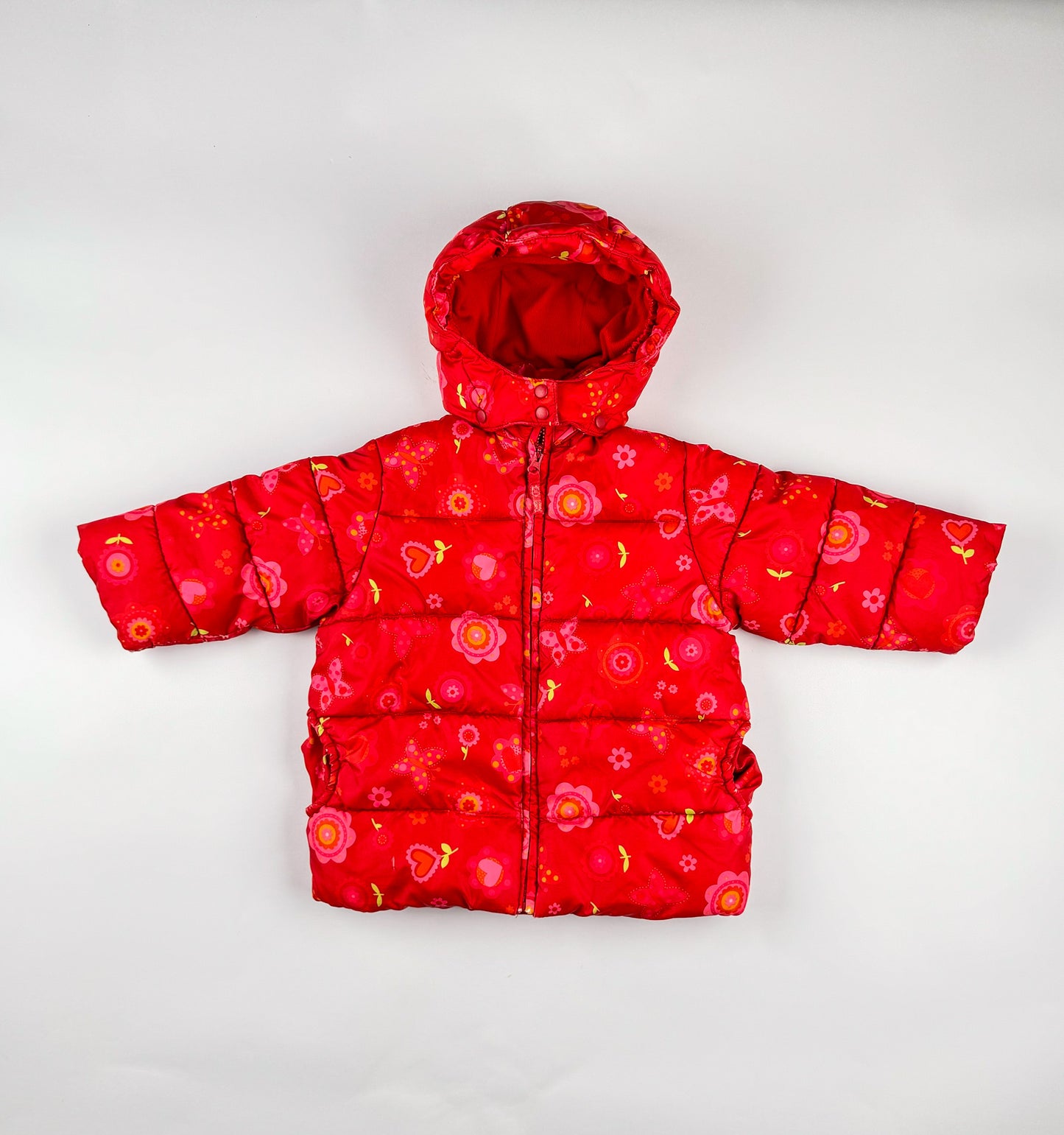 Padded Jacket in red, pink and orange