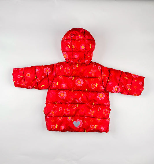 Padded Jacket in red, pink and orange