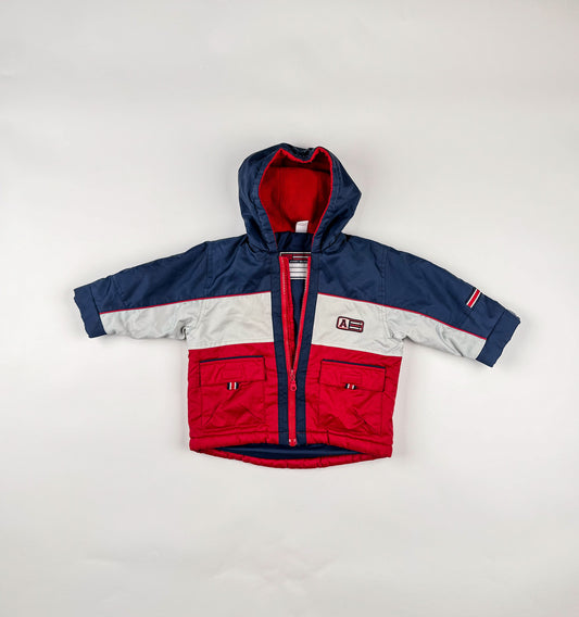 Padded Jacket in blue and red grey