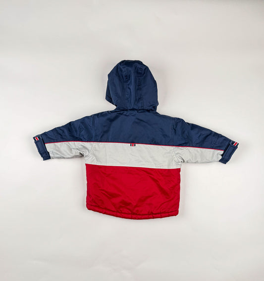 Padded Jacket in blue and red grey