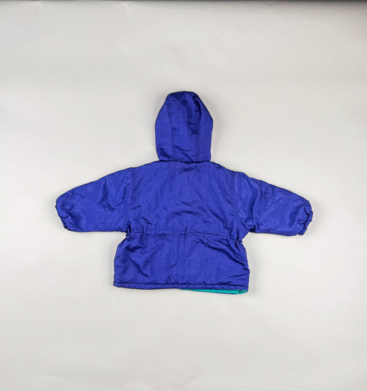 Padded Jacket in blue, purple and green