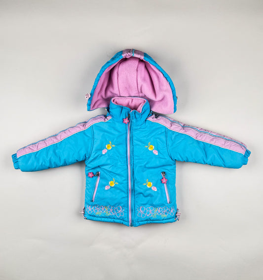 Padded Jacket in blue and pink