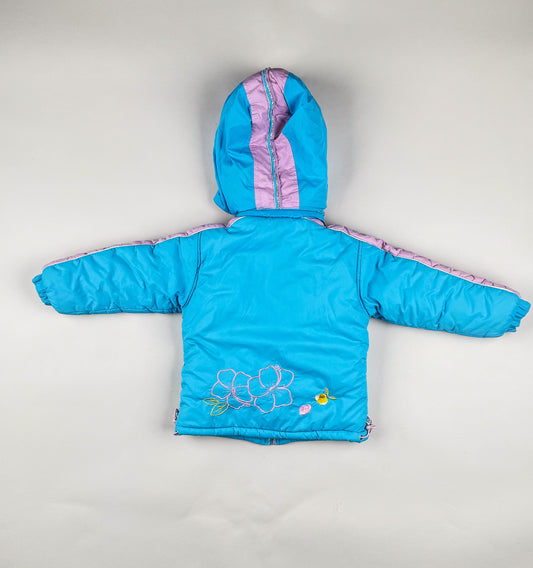 Padded Jacket in blue and pink