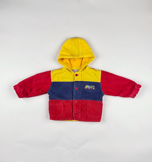 Corduroy Jacket in blue, yellow and red