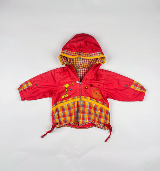 Hooded Jacket in red and yellow