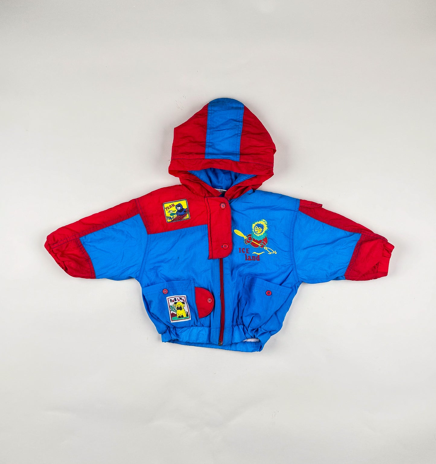 Padded Jacket in red and blue