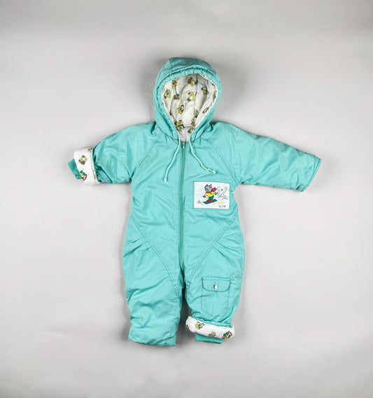 Snowsuit in green and blue