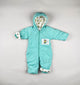 Snowsuit in green and blue