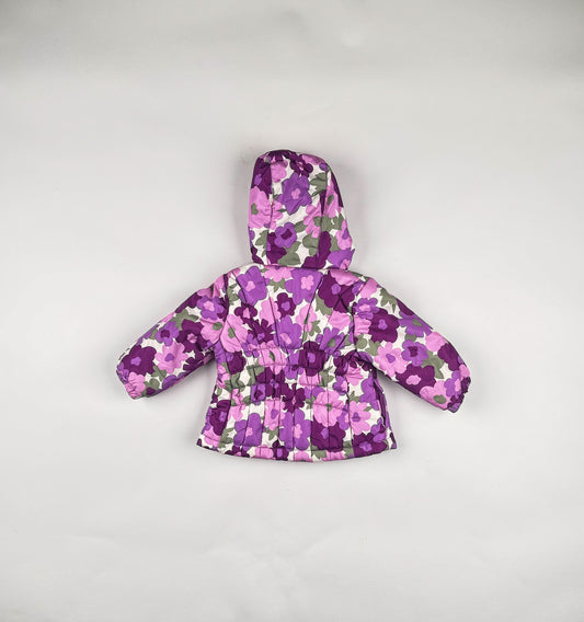 Padded Jacket in purple, white and green