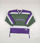 Padded Jacket in green, white and purple