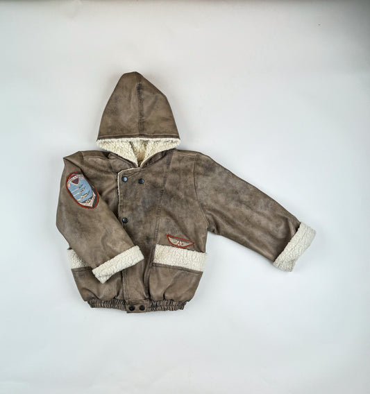 Padded Jacket in brown and white