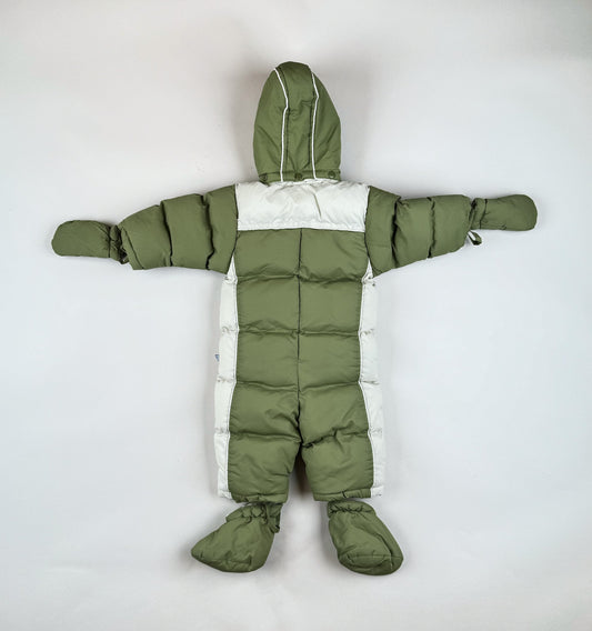 Snowsuit in green and beige