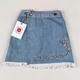 Vintage Denim Skirt with Embroidery