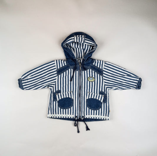 Striped Vintage Denim Jacket