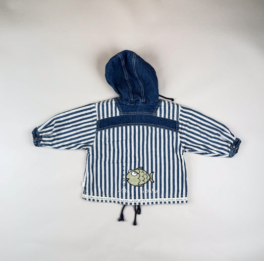 Striped Vintage Denim Jacket