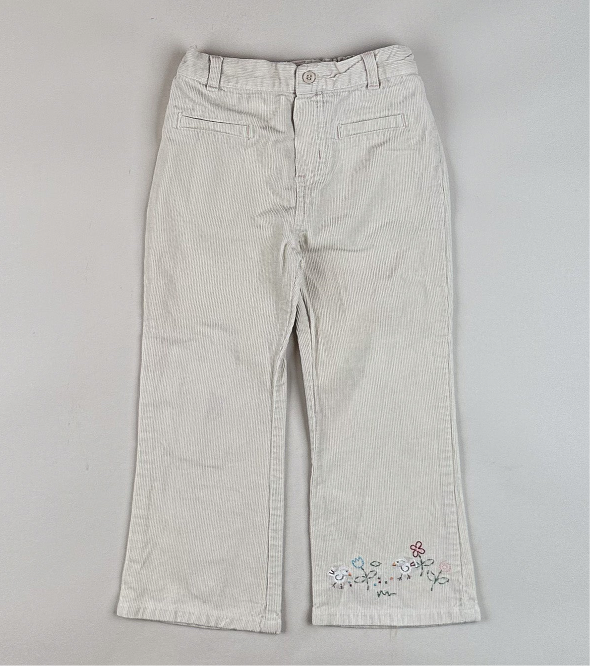Corduroy Pants with Embroidery