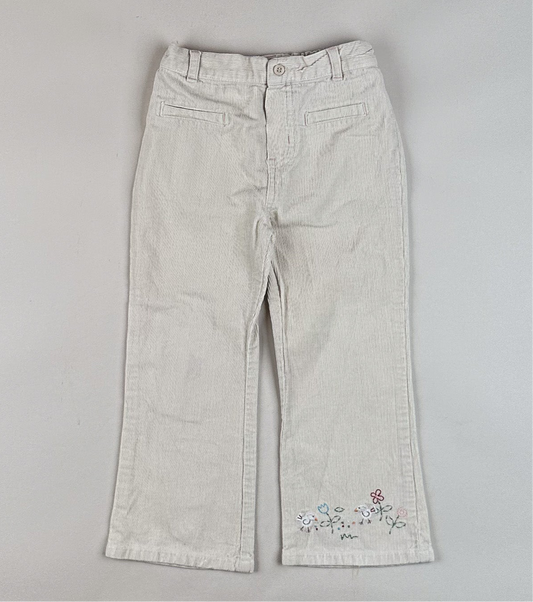 Corduroy Pants with Embroidery