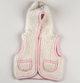 Wool Vest in white and pink