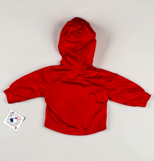 Windbreaker in blue, grey and white