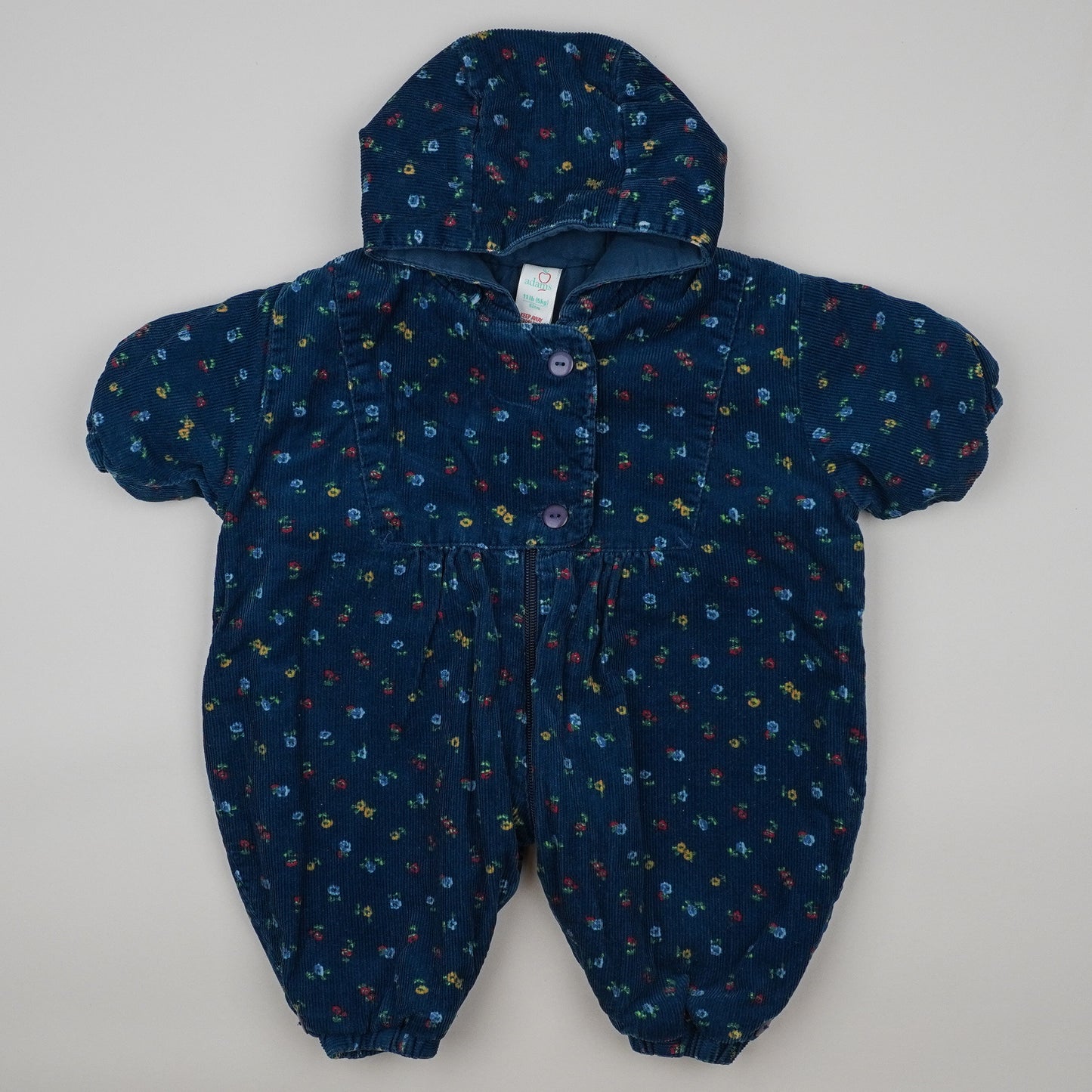 Adams Padded Corduroy One-Piece with Flowers