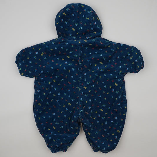 Adams Padded Corduroy One-Piece with Flowers