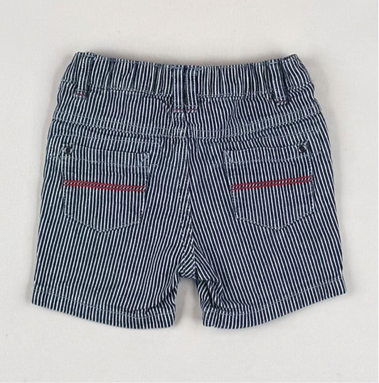 Striped Denim Shorts