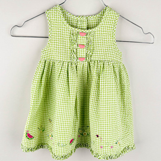 Vintage Gingham Dress with Embroidery