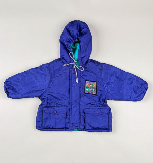 Padded Jacket in blue, purple and green