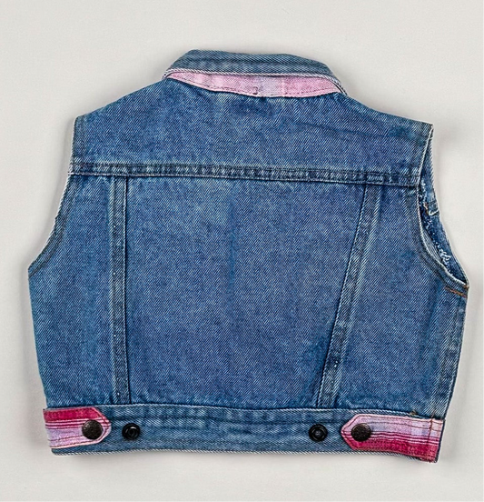 Denim Vest in blue and pink