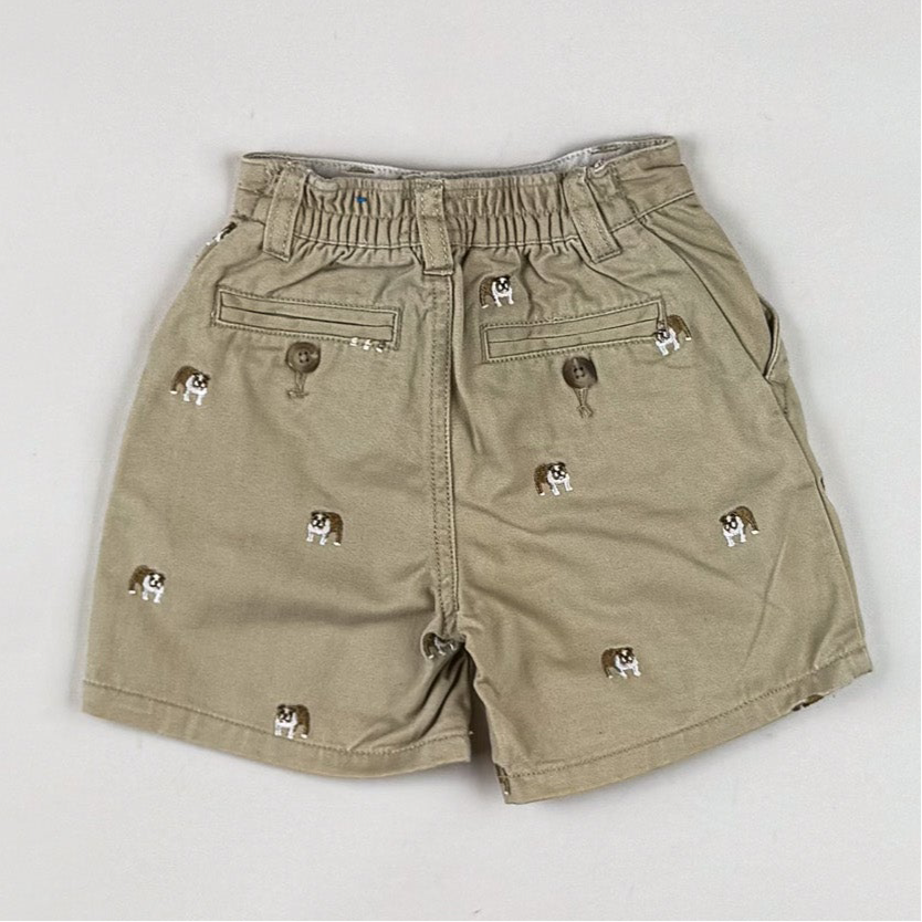 Shorts with Embroidered Bulldogs