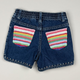 Denimshort in blue and multi