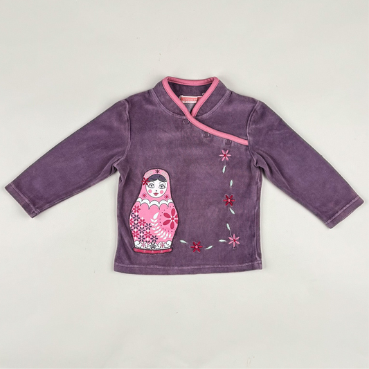 Long-sleeved Velvet Shirt